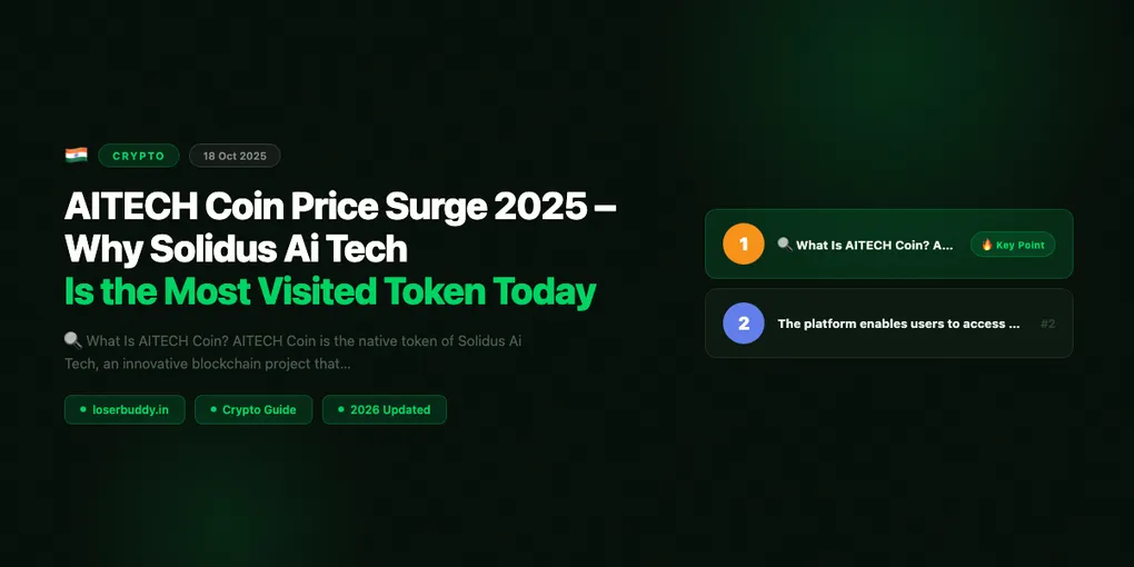 AITECH Coin Price Surge 2025 – Why Solidus Ai Tech Is the Most Visited Token Today