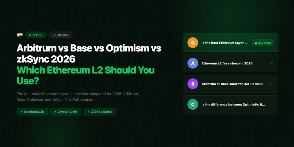 Arbitrum vs Base vs Optimism vs zkSync 2026: Which Ethereum L2 Should You Use?