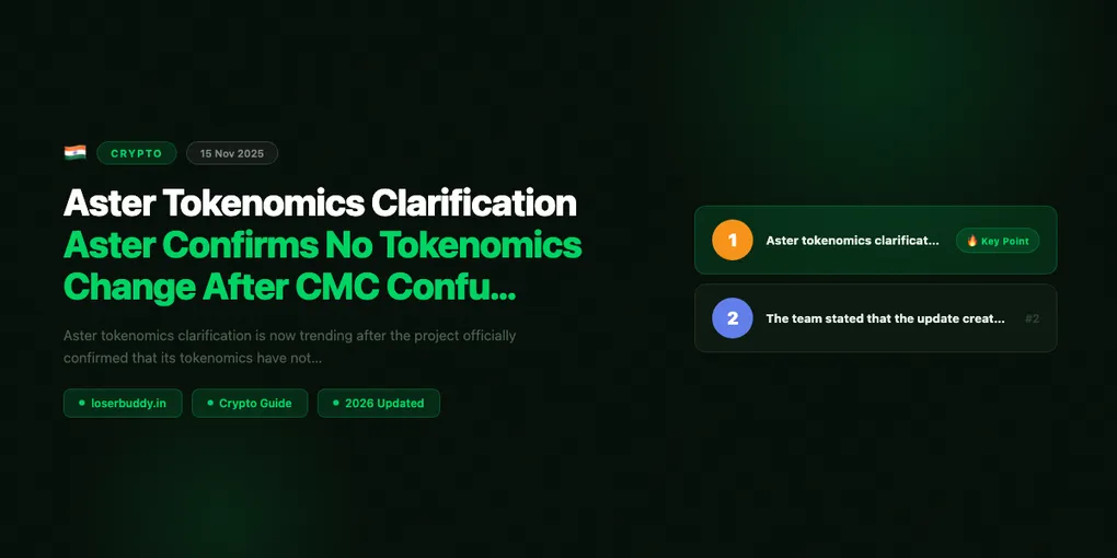 Aster Tokenomics Clarification: Aster Confirms No Tokenomics Change After CMC Confusion
