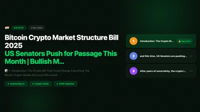 Bitcoin Crypto Market Structure Bill 2025: US Senators Push for Passage This Month | Bullish Move for Crypto Markets