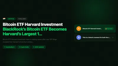 Bitcoin ETF Harvard Investment: BlackRock’s Bitcoin ETF Becomes Harvard’s Largest 13F Holding