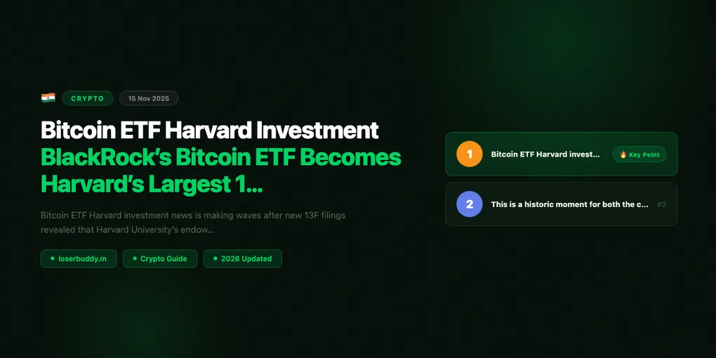 Bitcoin ETF Harvard Investment: BlackRock’s Bitcoin ETF Becomes Harvard’s Largest 13F Holding