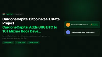 CardoneCapital Bitcoin Real Estate Project: CardoneCapital Adds 888 BTC to 101 Mizner Boca Development