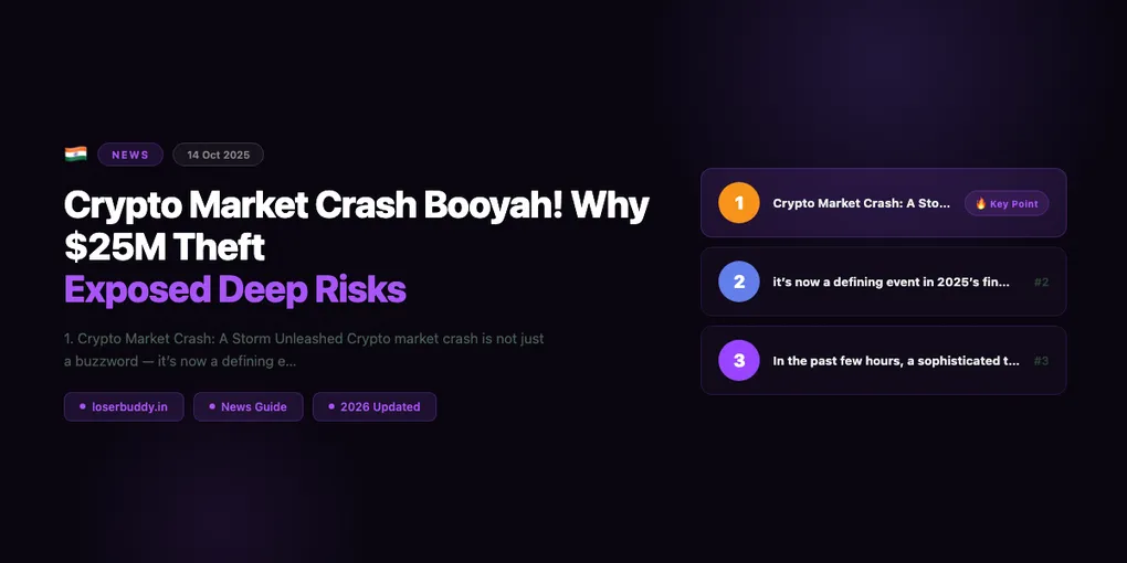 Crypto Market Crash Booyah! Why $25M Theft Exposed Deep Risks