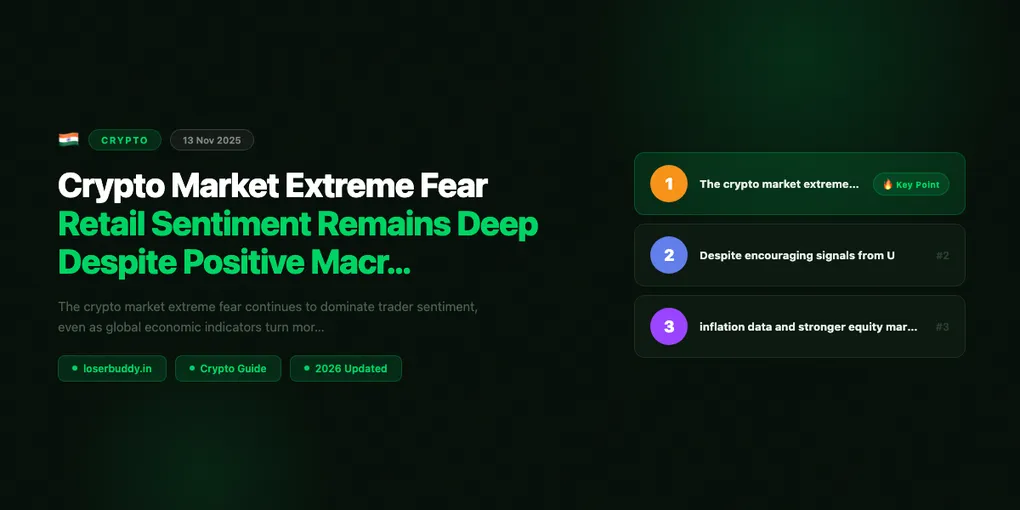 Crypto Market Extreme Fear: Retail Sentiment Remains Deep Despite Positive Macro News