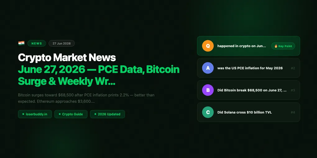 Crypto Market News: June 27, 2026 — PCE Data, Bitcoin Surge & Weekly Wrap