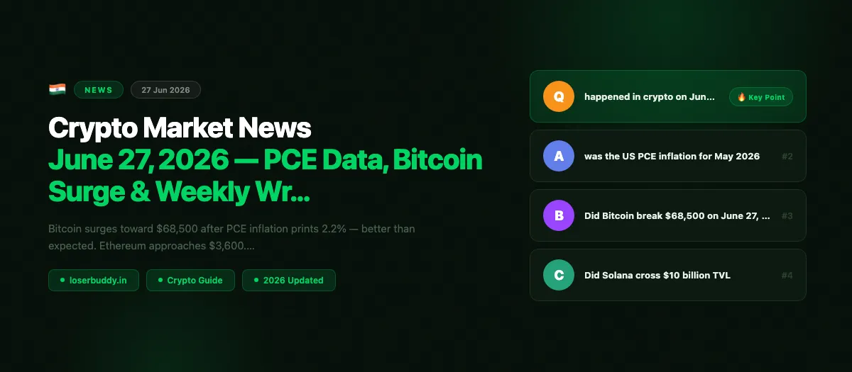 Crypto Market News: June 27, 2026 — PCE Data, Bitcoin Surge & Weekly Wrap