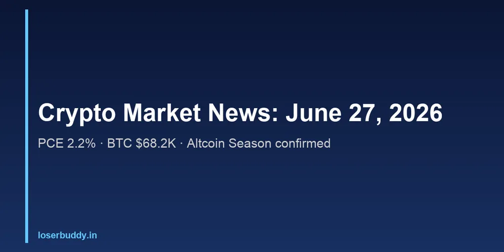 Crypto Market News: June 27, 2026 — PCE Data, Bitcoin Surge & Weekly Wrap