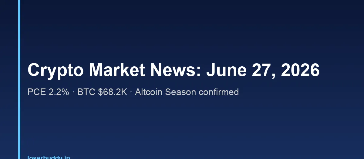 Crypto Market News: June 27, 2026 — PCE Data, Bitcoin Surge & Weekly Wrap