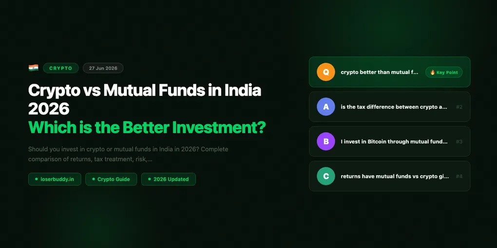 Crypto vs Mutual Funds in India 2026: Which is the Better Investment?