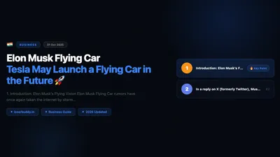 Elon Musk Flying Car: Tesla May Launch a Flying Car in the Future 🚀