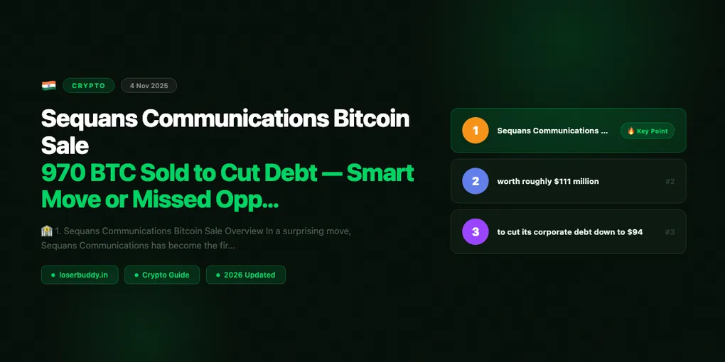 Sequans Communications Bitcoin Sale: 970 BTC Sold to Cut Debt — Smart Move or Missed Opportunity?