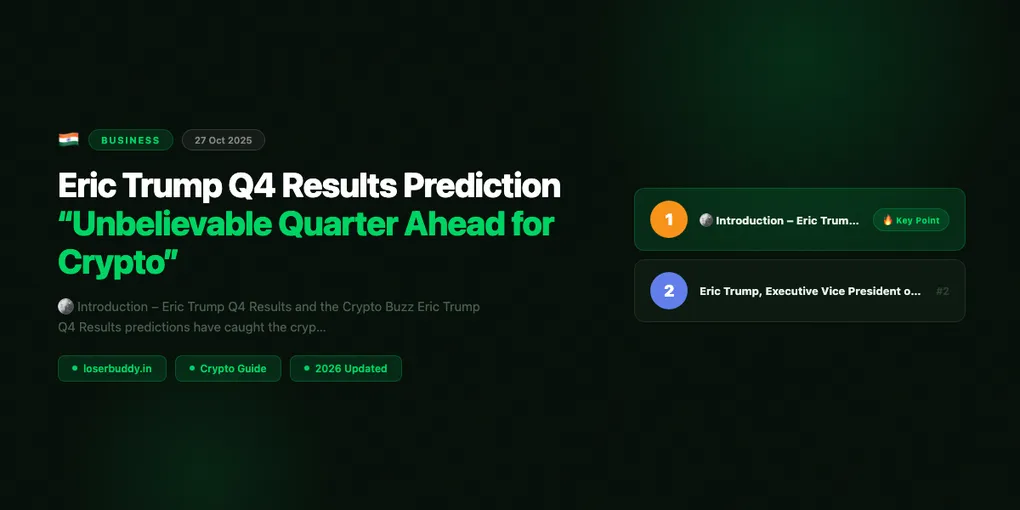 Eric Trump Q4 Results Prediction: “Unbelievable Quarter Ahead for Crypto”