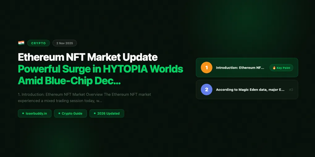 Ethereum NFT Market Update: Powerful Surge in HYTOPIA Worlds Amid Blue-Chip Declines (Nov 2025)