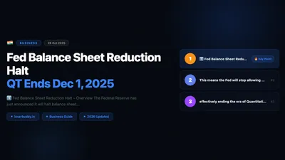 Fed Balance Sheet Reduction Halt: QT Ends Dec 1, 2025