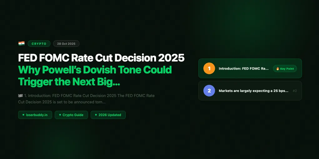 FED FOMC Rate Cut Decision 2025: Why Powell’s Dovish Tone Could Trigger the Next Big Rally