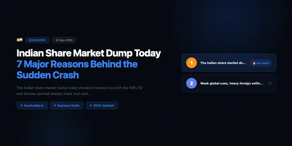 Indian Share Market Dump Today: 7 Major Reasons Behind the Sudden Crash