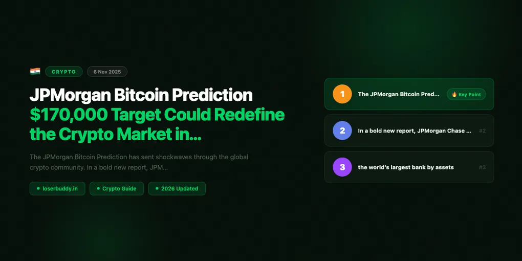 JPMorgan Bitcoin Prediction: $170,000 Target Could Redefine the Crypto Market in 2025