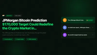 JPMorgan Bitcoin Prediction: $170,000 Target Could Redefine the Crypto Market in 2025