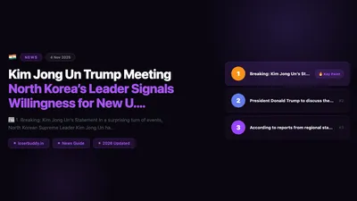 Kim Jong Un Trump Meeting: North Korea’s Leader Signals Willingness for New U.S. Talks