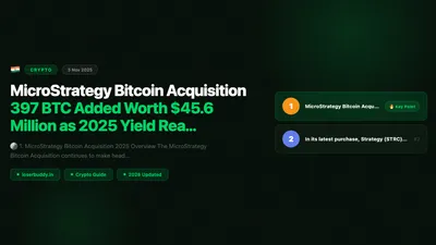 MicroStrategy Bitcoin Acquisition: 397 BTC Added Worth $45.6 Million as 2025 Yield Reaches 26.1%