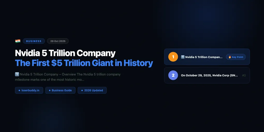 Nvidia 5 Trillion Company: The First $5 Trillion Giant in History