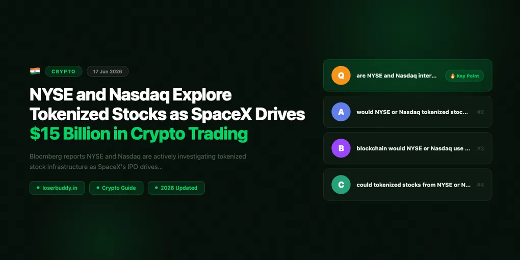 NYSE and Nasdaq Explore Tokenized Stocks as SpaceX Drives $15 Billion in Crypto Trading