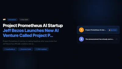 Project Prometheus AI Startup: Jeff Bezos Launches New AI Venture Called Project Prometheus