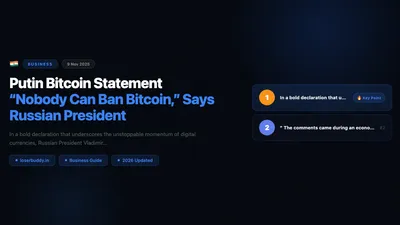 Putin Bitcoin Statement: “Nobody Can Ban Bitcoin,” Says Russian President