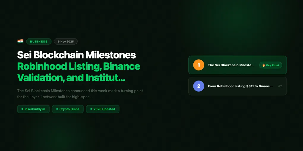 Sei Blockchain Milestones: Robinhood Listing, Binance Validation, and Institutional Expansion