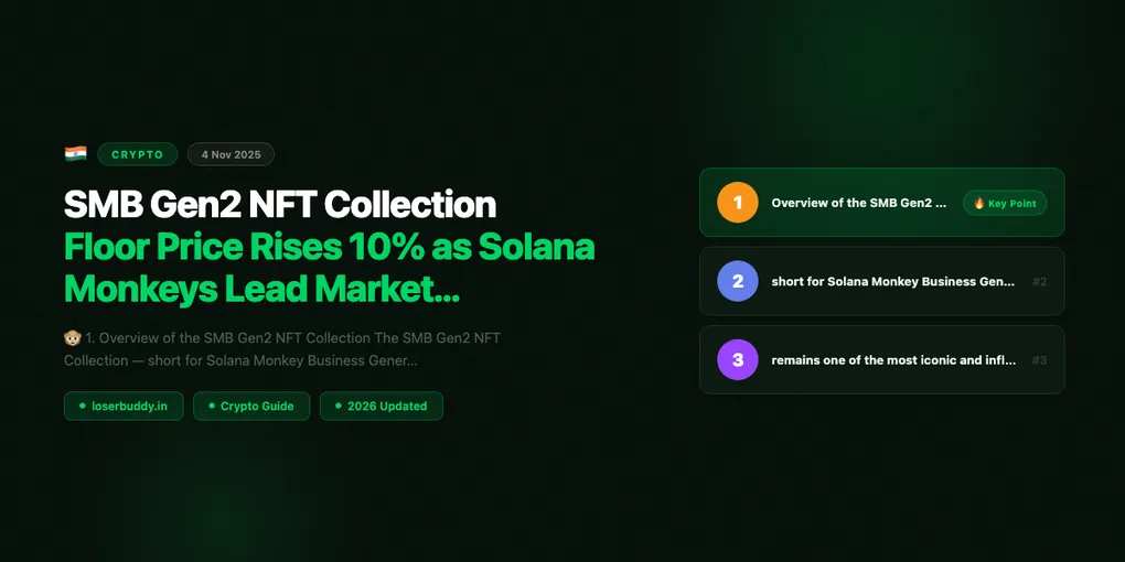SMB Gen2 NFT Collection: Floor Price Rises 10% as Solana Monkeys Lead Market Recovery