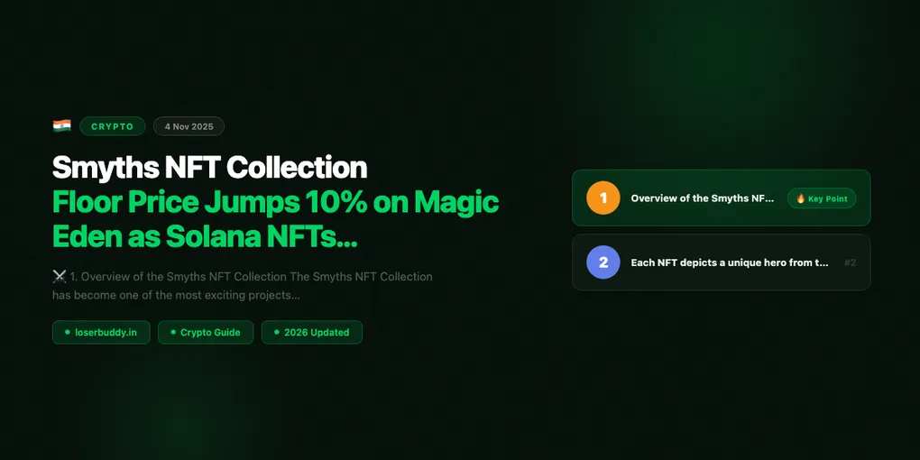 Smyths NFT Collection: Floor Price Jumps 10% on Magic Eden as Solana NFTs Rebound