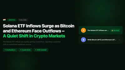 Solana ETF Inflows Surge as Bitcoin and Ethereum Face Outflows – A Quiet Shift in Crypto Markets