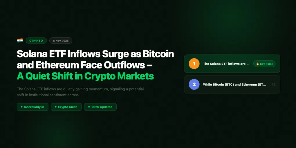 Solana ETF Inflows Surge as Bitcoin and Ethereum Face Outflows – A Quiet Shift in Crypto Markets