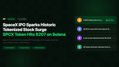 SpaceX IPO Sparks Historic Tokenized Stock Surge: SPCX Token Hits $207 on Solana