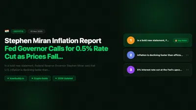 Stephen Miran Inflation Report: Fed Governor Calls for 0.5% Rate Cut as Prices Fall Faster Than Expected