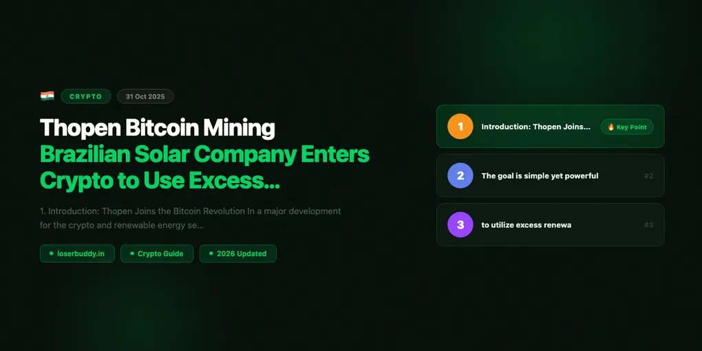 Thopen Bitcoin Mining: Brazilian Solar Company Enters Crypto to Use Excess Renewable Energy