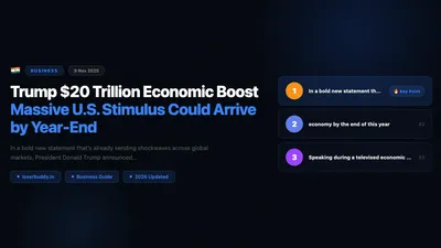 Trump $20 Trillion Economic Boost: Massive U.S. Stimulus Could Arrive by Year-End