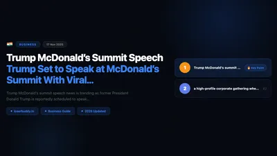 Trump McDonald’s Summit Speech: Trump Set to Speak at McDonald’s Summit With Viral “Big Mac” Prediction