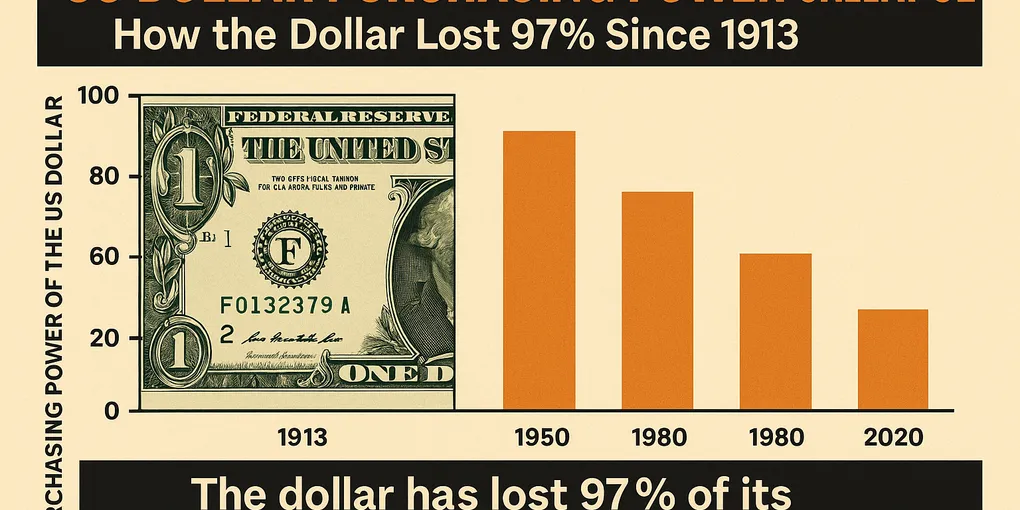 US Dollar Purchasing Power Collapse: How the Dollar Lost 97% Since 1913