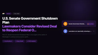 U.S. Senate Government Shutdown Plan: Lawmakers Consider Revised Deal to Reopen Federal Operations