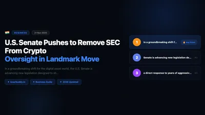 U.S. Senate Pushes to Remove SEC From Crypto Oversight in Landmark Move