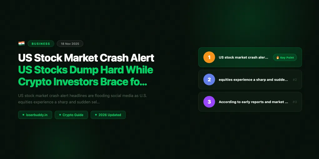 US Stock Market Crash Alert: US Stocks Dump Hard While Crypto Investors Brace for Volatility