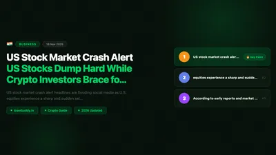 US Stock Market Crash Alert: US Stocks Dump Hard While Crypto Investors Brace for Volatility