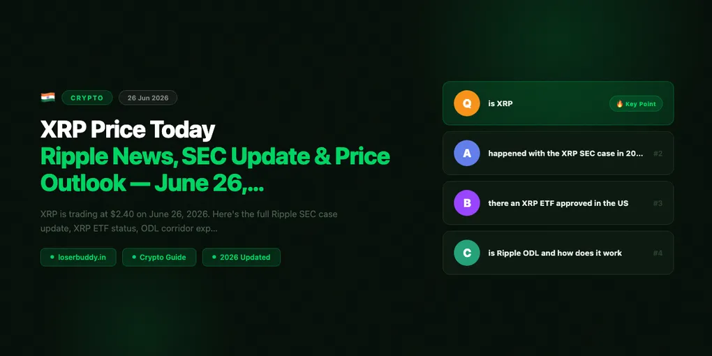 XRP Price Today: Ripple News, SEC Update & Price Outlook — June 26, 2026