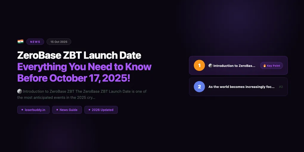 ZeroBase ZBT Launch Date: Everything You Need to Know Before October 17, 2025!