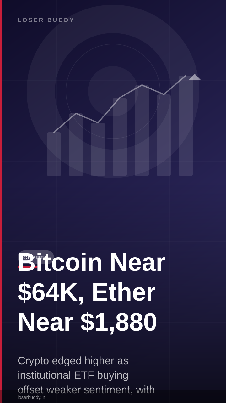 Bitcoin Near $64K, Ether Near $1,880