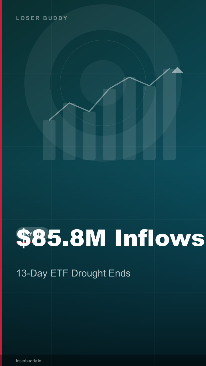 Bitcoin ETF Inflows Return: $85.8M in a Day
