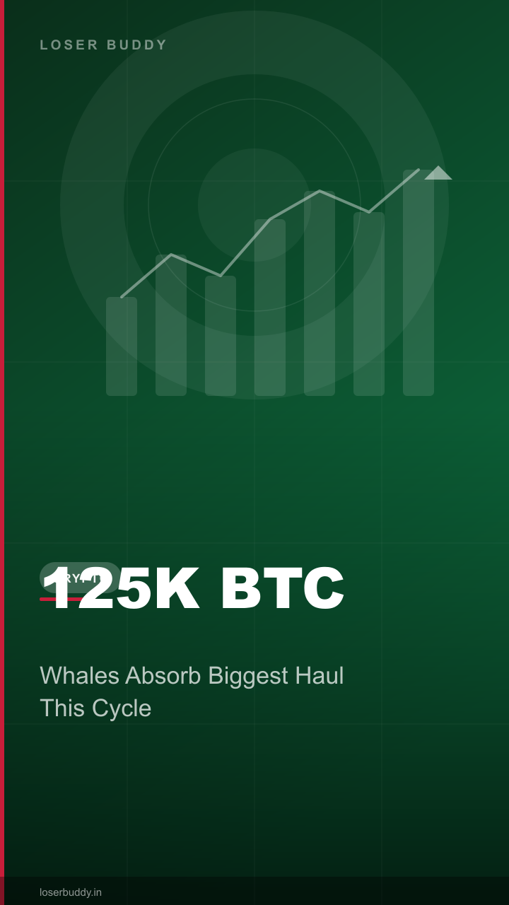 Bitcoin Whales Absorb 125,000 BTC