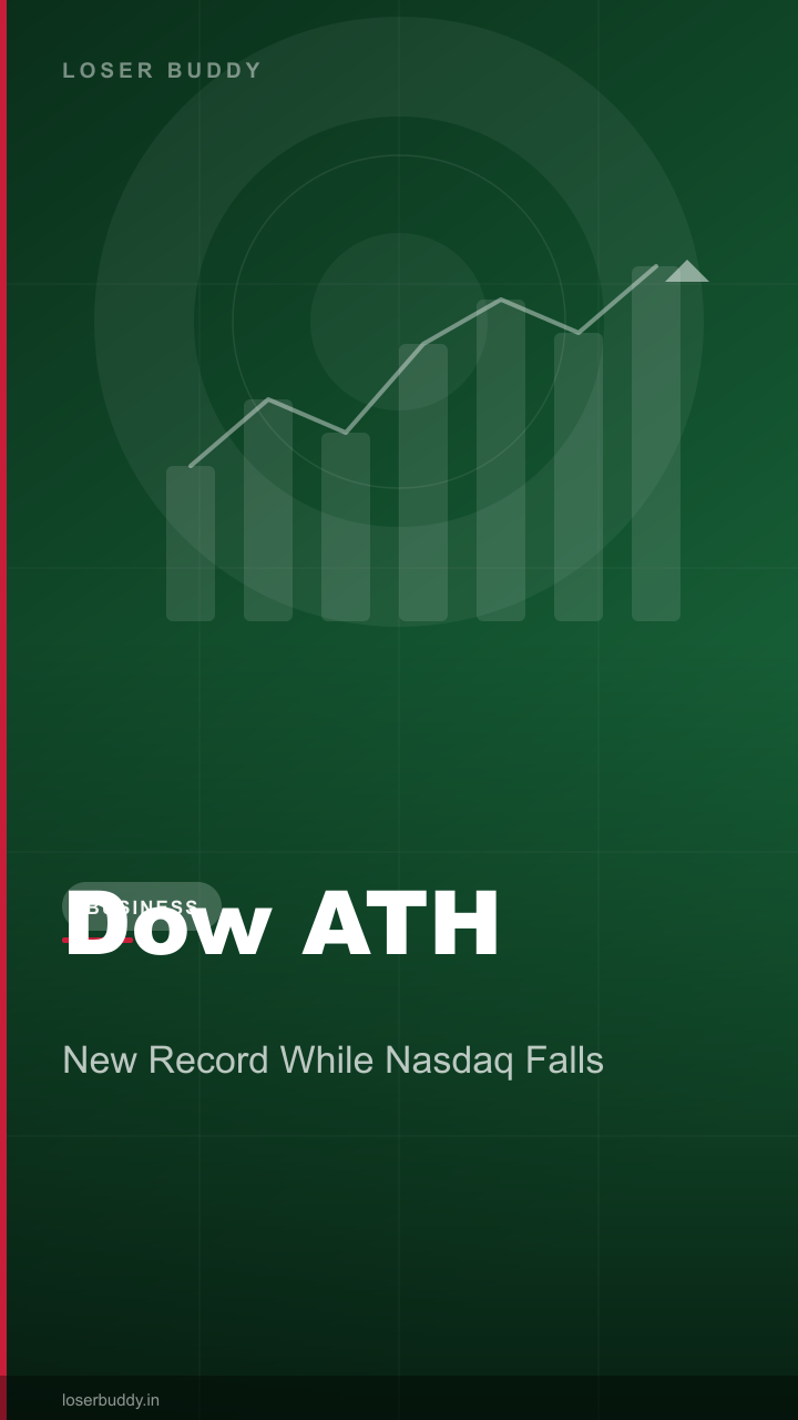 Dow Hits ATH as Nasdaq Falls